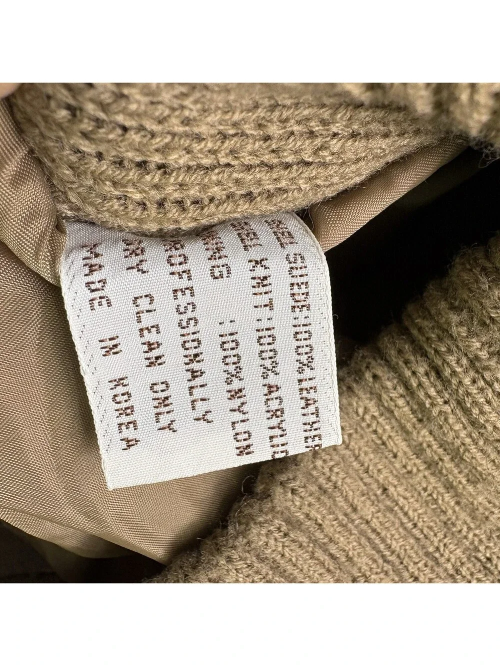 Vintage 70s 80s Sears Sportswear Suede Leather Knit Jacket Size Medium Tan